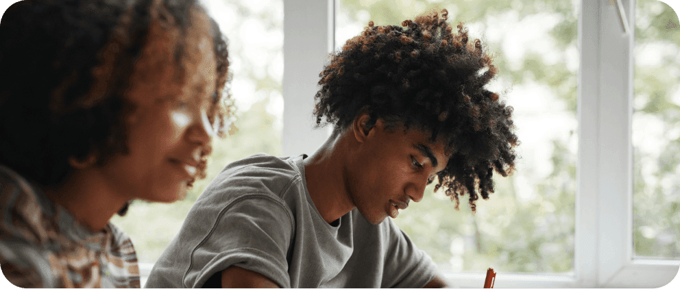 Two students studying together
